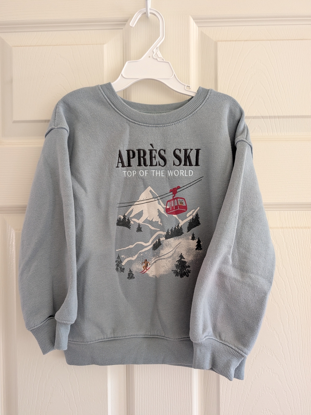 Cat & Jack 5T Boys Après Ski Skiing Crewneck Sweater Teal Toddler Winter